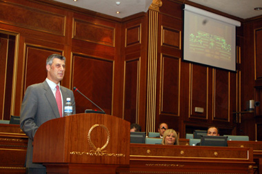 EKSPOZEU I KRYEMINISTRIT HASHIM THAÇI NË KUVENDIN E KOSOVËS