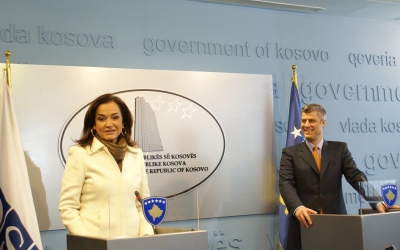 Premijer Hashim Thaci je danas dočekao ministarku spoljnih poslova Grčke, Dora Bakojanis