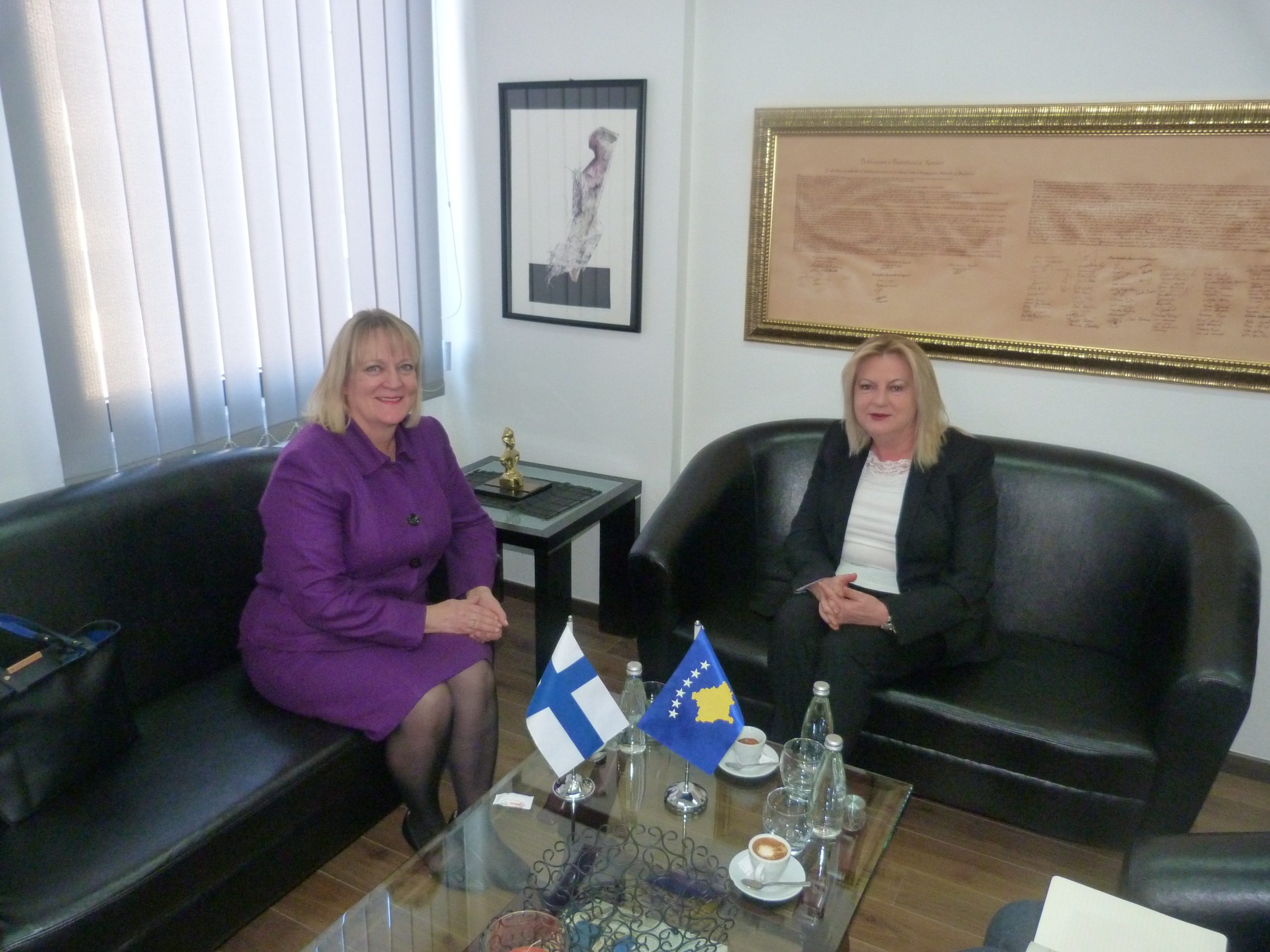 Ministrja për Dialog, Edita Tahiri, priti në takim ambasadoren e Finlandës, Anne Huhtamaki