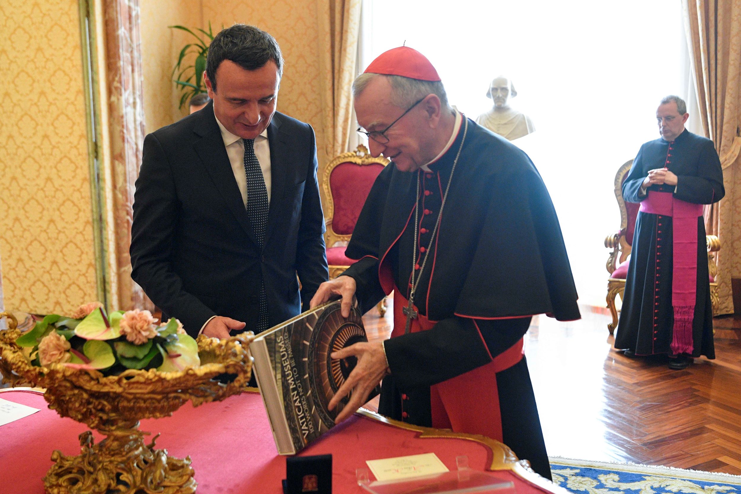 Prime Minister Kurti Was Welcomed To The Meeting By The Secretary Of State Of The Holy See