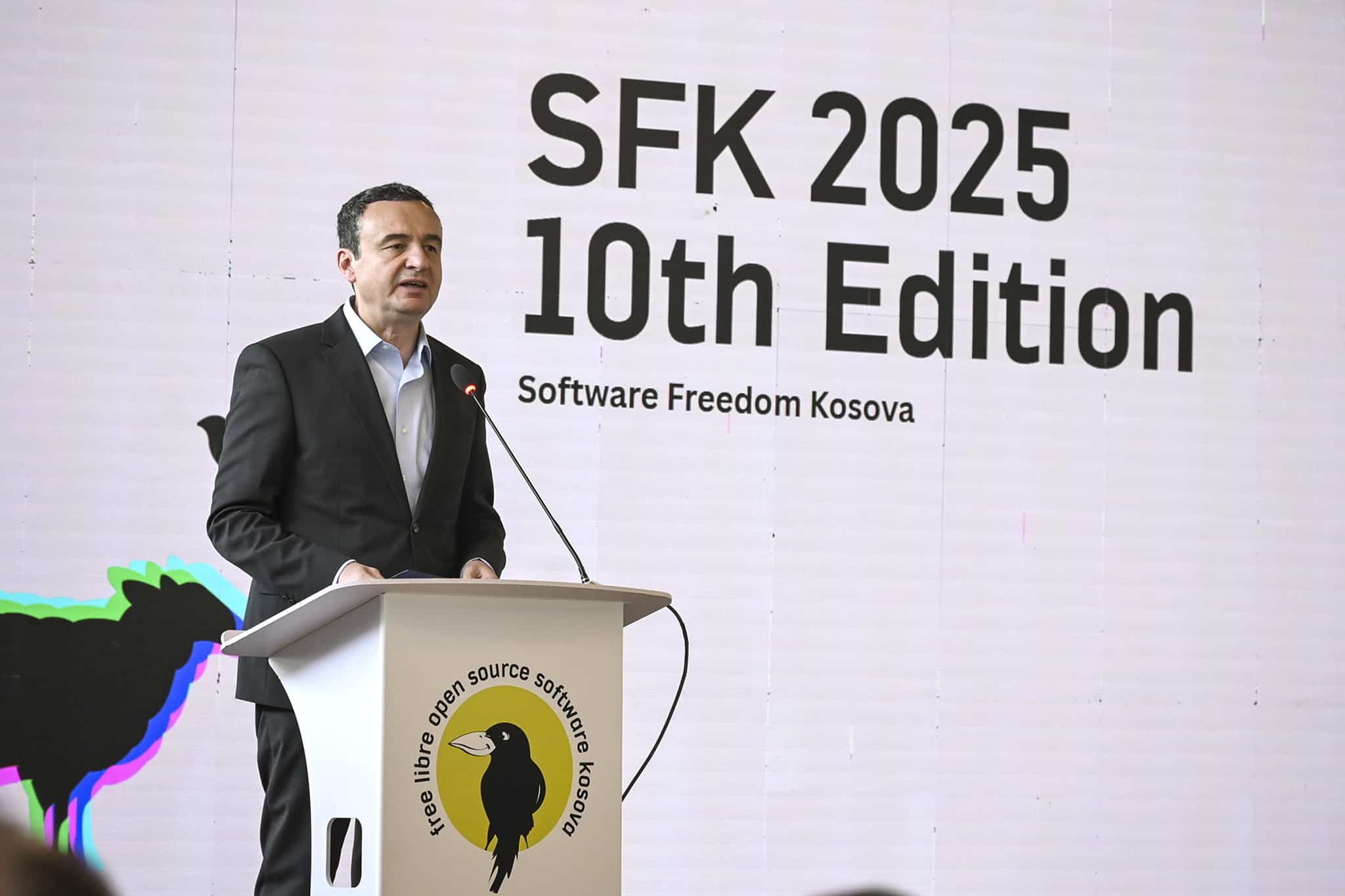 Prime Minister Kurti participated in the 10th edition of the “Software Freedom Kosova” conference