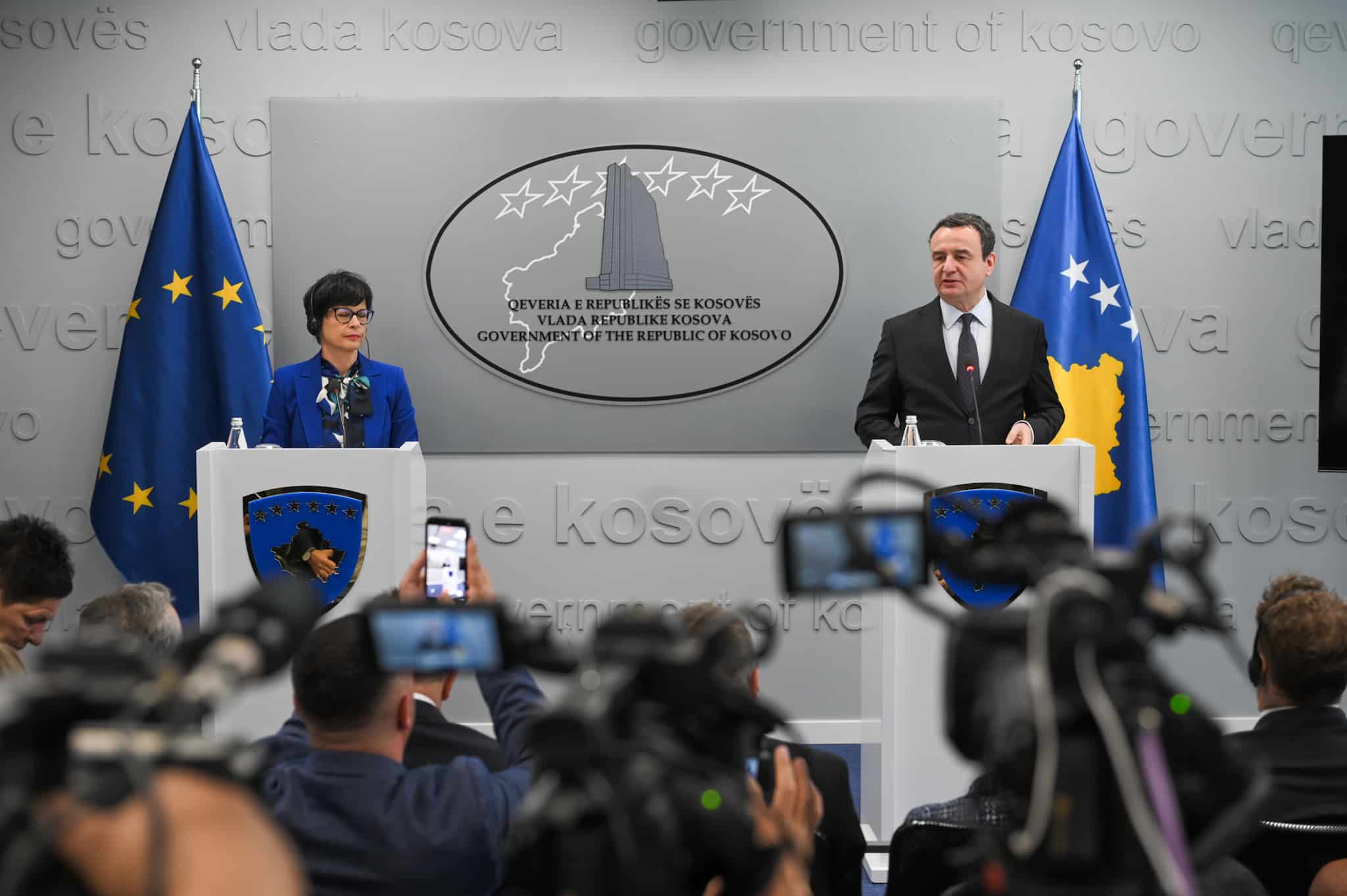 Fjala e kryeministrit në detyrë Albin Kurti në konferencën e përbashkët për media me Komisioneren për Zgjerim të Bashkimit Evropian, Marta Kos