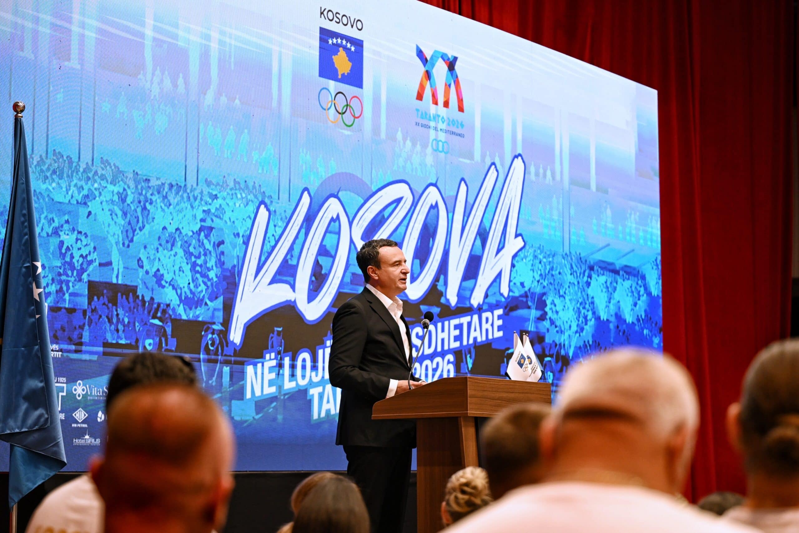 Fjala e Kryeministrit në detyrë Kurti, në organizimin ku ia dha flamurin ekipit që do ta përfaqësojë Republikën e Kosovës në Lojërat Mesdhetare Taranto 2026