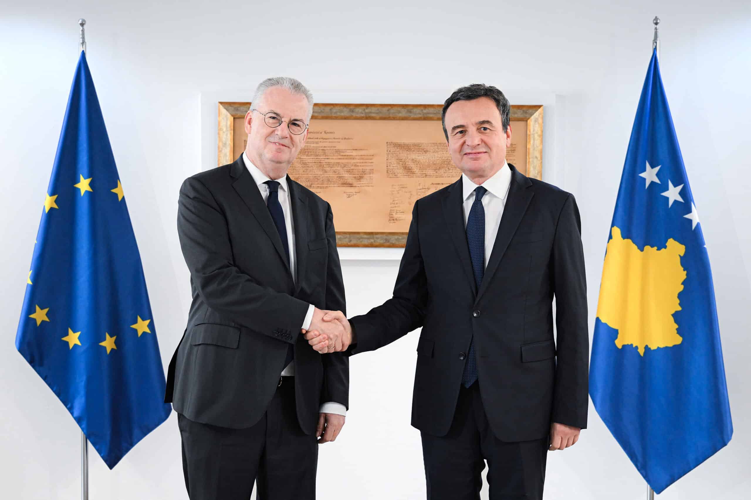 Prime Minister Kurti Meets with New Head of the EU Office in Kosovo, Schuebel